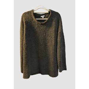 Pure Jill J Jill Wool Blend Pullover Sweater Womens Size Large Charcoal Boucle